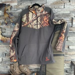 NWOT Huntworth 3/4 Zip Fleece Jacket XL Camo Trim